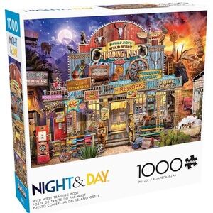 2 for $15 🧩Buffalo Games Wild West Trading Post Night & Day—1000 piece Puzzle